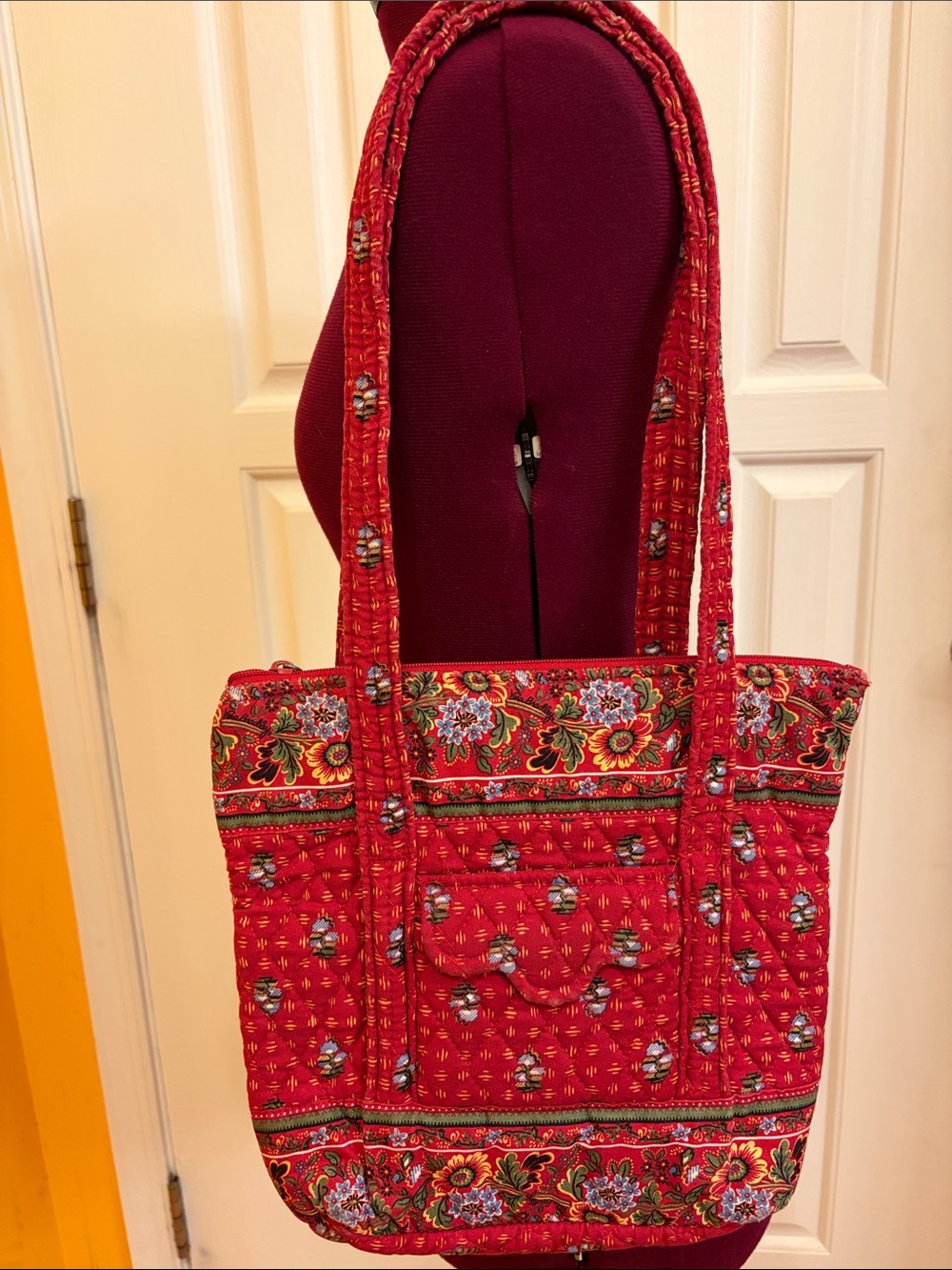 Vera Bradley Red Quilted Floral Tote